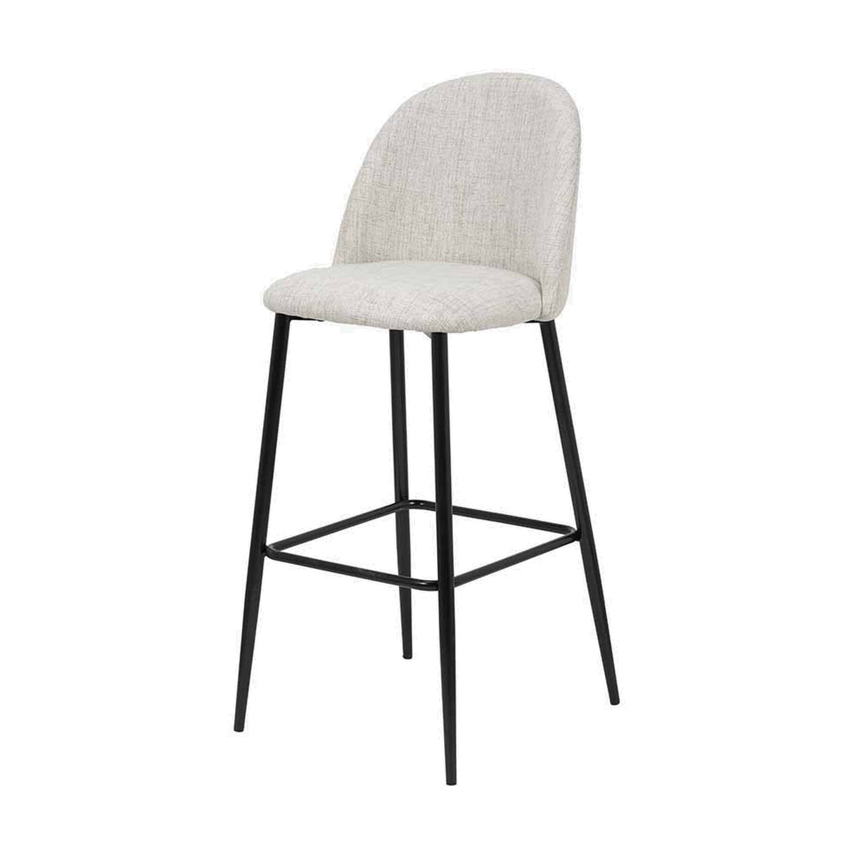 Turi Pebble Linen Mix & Black Iron Bar Stool - 105cm