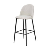 Turi Pebble Linen Mix & Black Iron Bar Stool - 105cm