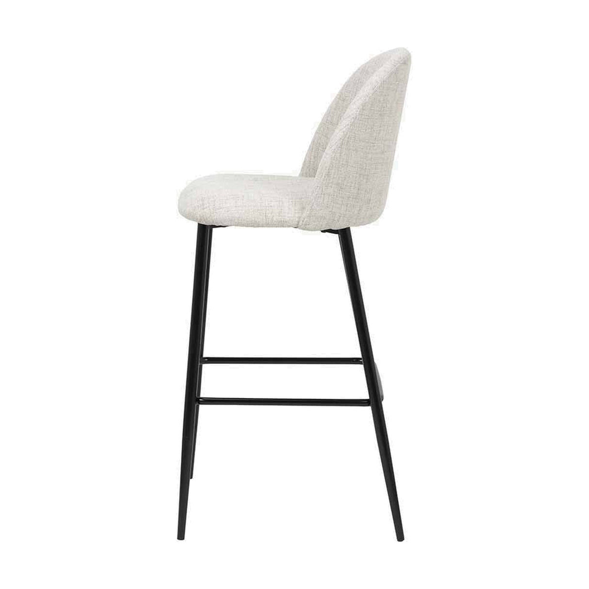 Turi Pebble Linen Mix & Black Iron Bar Stool - 105cm