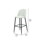 Turi Pebble Linen Mix & Black Iron Bar Stool - 105cm