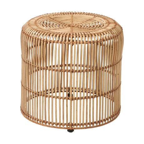 Rattan Core Stool, 44cm, with a round woven cylindrical body and open lattice sides in natural finish, set against a plain white background.