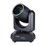 Citronic Orbis 100 LED beam moving head with black casing, tilted lens, RGB outer ring and front control panel on a white background.