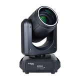 Citronic Orbis 100 LED beam moving head with black casing, tilted lens head, RGB outer ring and digital control panel on a plain white background.