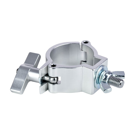 Citronic 48-51mm truss mount O-clamp in silver with wing bolt, M10 fixing, washer and wing nut, shown on a plain white background.