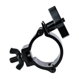 Citronic 48-51mm truss mount O-clamp by AVSL in matt black with wing nut bolt and thumb screw fixings, shown on a plain white background.