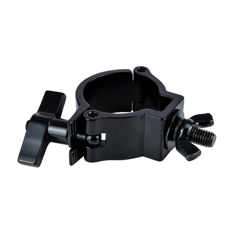 Citronic 48-51mm truss mount O-clamp in matt black with wing nut bolt and T-handle, shown on a plain white background.