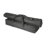 QTX 4 x 12W RGBW LED Par Can Bar System packed into black padded carry bags with strap handles on a white background.