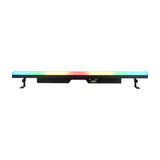 QTX Pixelator 144 RGB Pixel LED effects bar by AVSL, shown with multicoloured lit strip and dual tilt brackets on a plain white background.