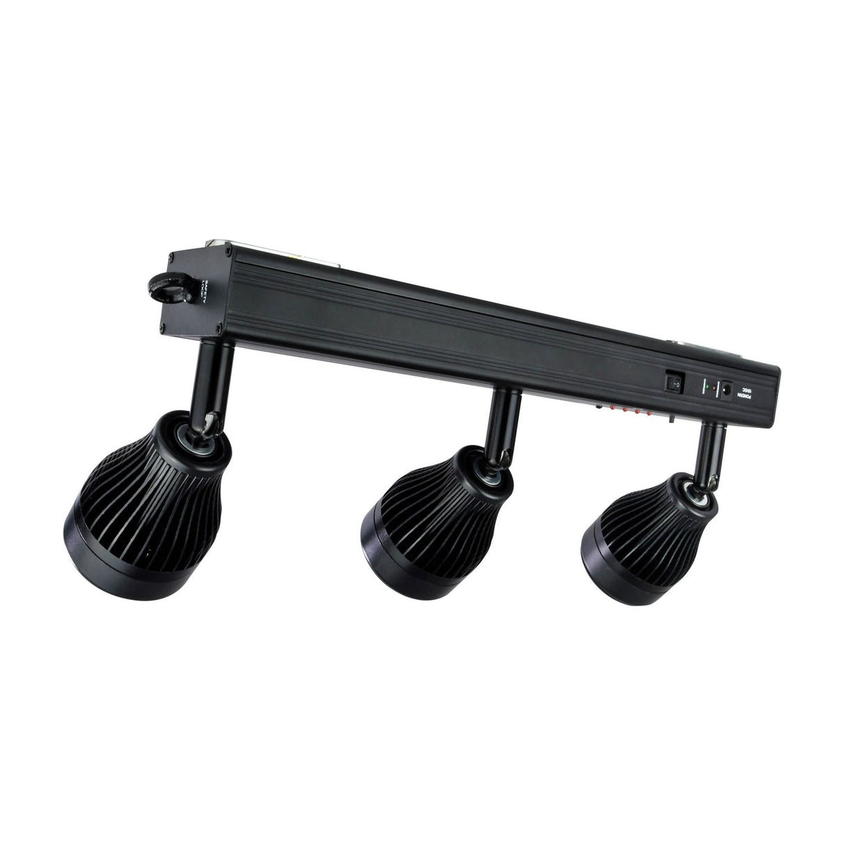 Citronic PinBatt Bar battery LED pinspot bar by AVSL with three adjustable warm white heads and power controls, shown on a plain white background.