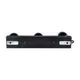 Rear view of the Citronic PinBatt Bar battery LED pinspot bar in black, showing three heads, mounting brackets and hanging eyelet on a white background.