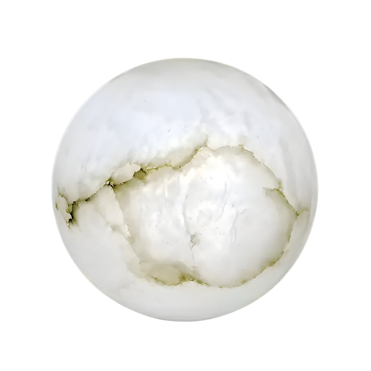 The Zavero 1 Light Orb Alabaster Table Lamp in soft white features a smooth, round alabaster sphere with gray and light brown veining, bringing elegant natural stone style to any space.