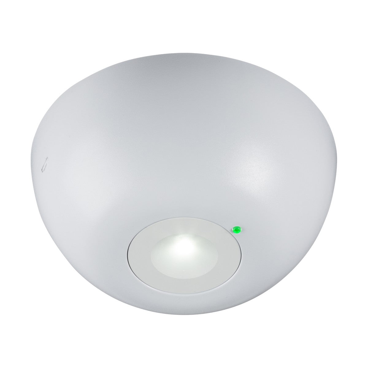 The 3W LED Surface Emergency Downlight, featuring a dome-shaped design with a circular lens in the center and a small green indicator light on the side, is perfect for both commercial and residential applications. Designed for easy surface mounting, it ensures seamless integration into any setting.