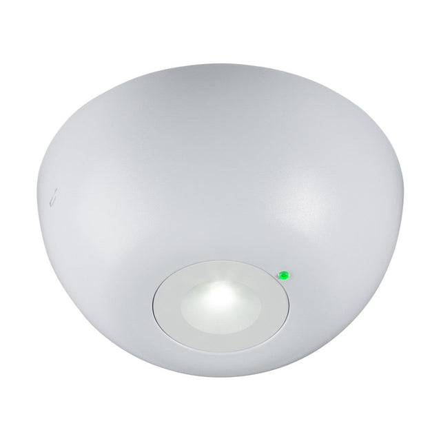 The 3W LED Surface Emergency Downlight, featuring a dome-shaped design with a circular lens in the center and a small green indicator light on the side, is perfect for both commercial and residential applications. Designed for easy surface mounting, it ensures seamless integration into any setting.