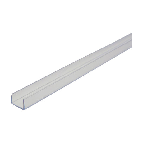 LYYT 2m clear polycarbonate U-channel mounting profile for LED rope light, shown diagonally on a plain white background.