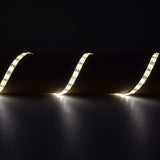 LYYT 5m warm white 3000K LED strip light kit by AVSL, IP65 tape shown illuminated in a curved run across a dark surface.