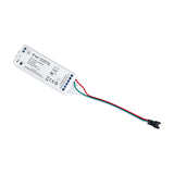 LYYT Smart RGB Tape Controller with WiFi and Tuya by AVSL, compact white unit with SPI signal output leads and black connector, shown on a plain background.