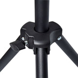 Close-up of the matte black tripod stand base for the Citronic Matrix Bar Pro by AVSL, showing the folding legs, locking lever and central column.