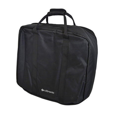 Black padded carry bag with top handles and Citronic logo, included for transporting the CosmoPAR-LE PAR light, shown on a plain white background.