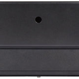 Close-up of the AVSL QTX 24 Channel Mini DMX Lighting Controller's matte black casing, showing a small circular vent hole on the upper surface.
