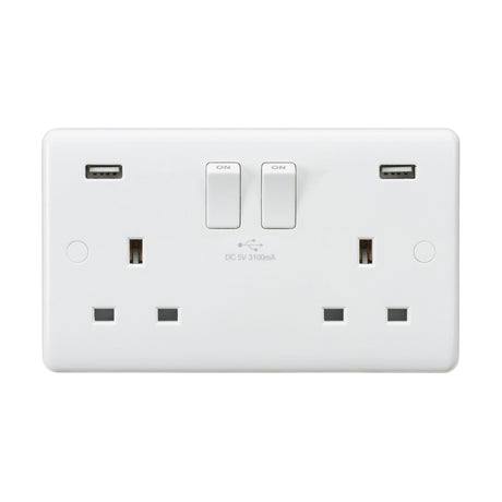 13A 2G SP Switched Socket with Dual USB A+A (5V DC 3.1A shared)