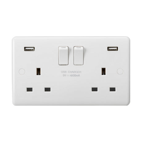 13A 2G DP Switched Socket with Dual USB A+A (5V DC 4.8A shared)