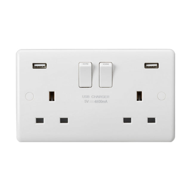 13A 2G DP Switched Socket with Dual USB A+A (5V DC 4.8A shared)