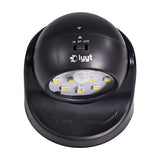 LYYT LED motion sensor wall light in black ABS with rotating dome head, ON/OFF/AUTO switch, and nine SMD LEDs around a central PIR sensor.
