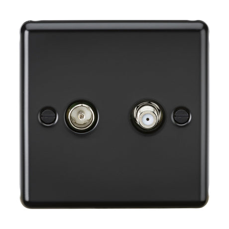 TV & SAT TV Outlet (isolated) - Matt Black