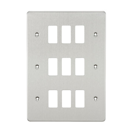 Flat plate 9G grid faceplate - brushed chrome