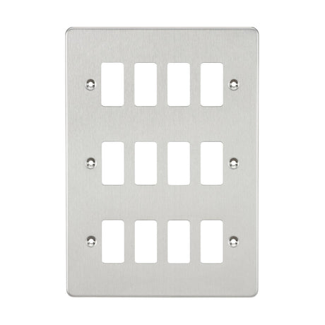 Flat plate 12G grid faceplate - brushed chrome