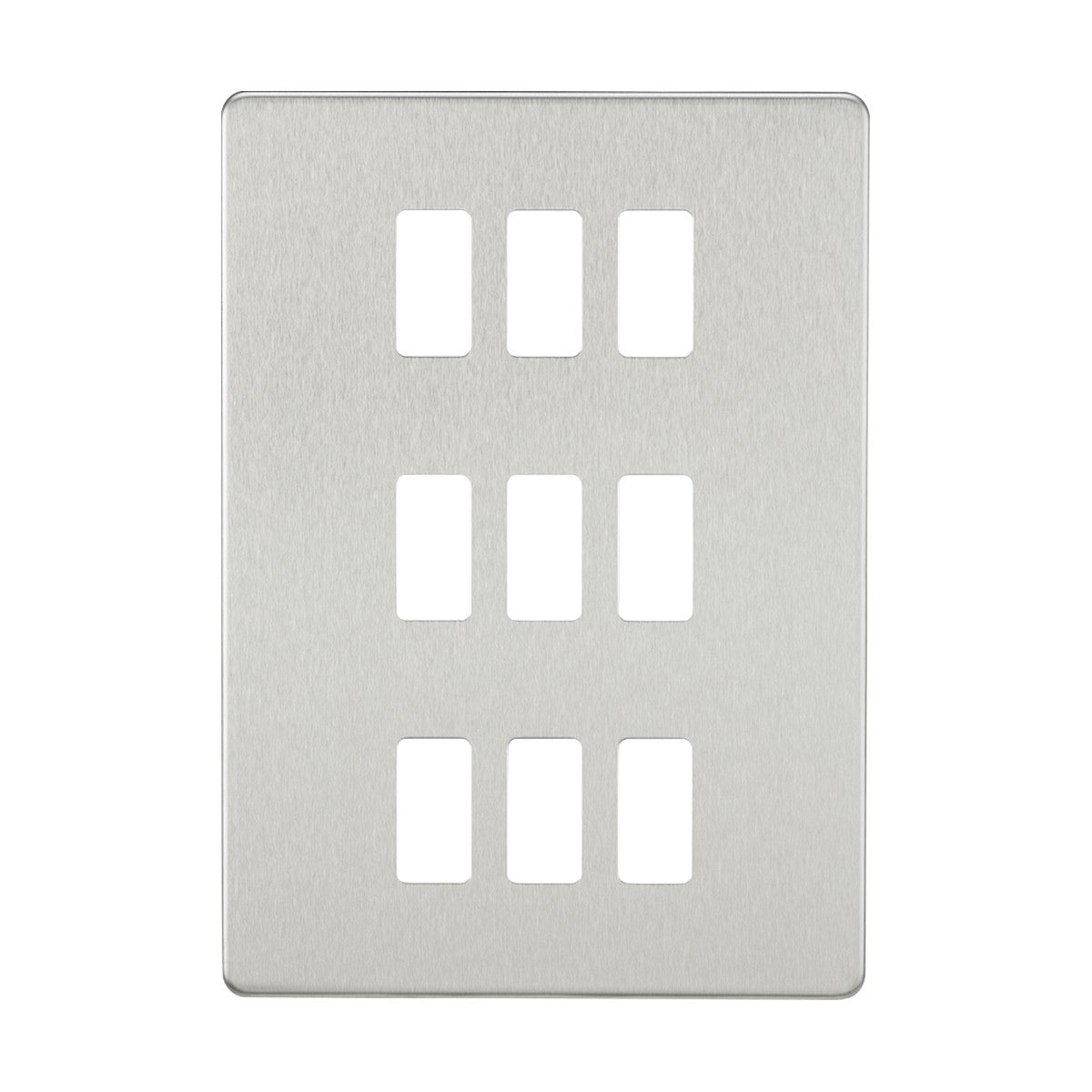 Screwless 9G grid faceplate - brushed chrome