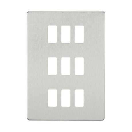 Screwless 9G grid faceplate - brushed chrome
