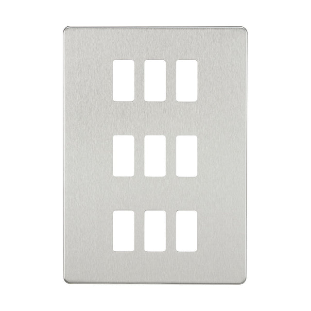 Screwless 9G grid faceplate - brushed chrome
