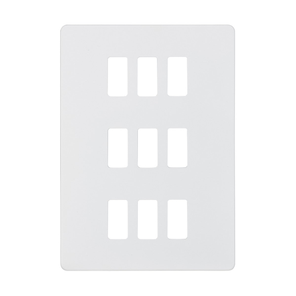 Screwless 9G grid faceplate - matt white
