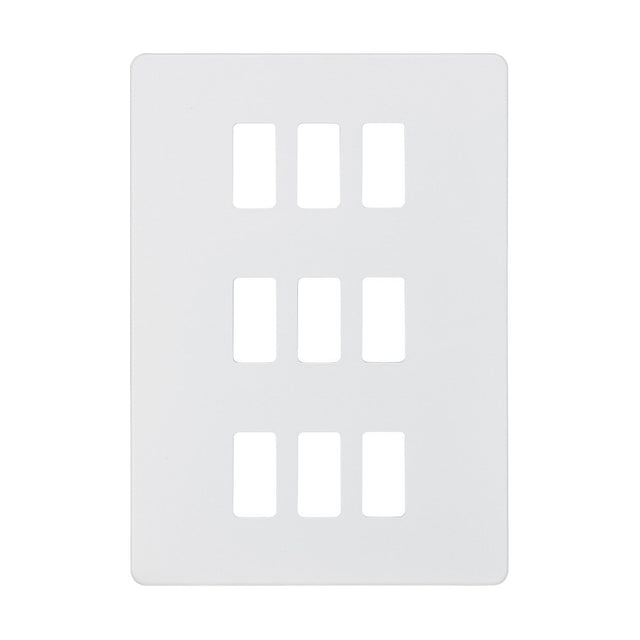 Screwless 9G grid faceplate - matt white