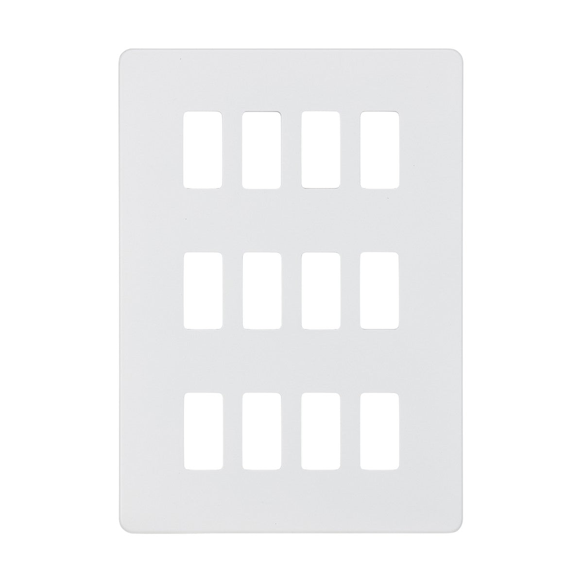 Screwless 12G grid faceplate - matt white