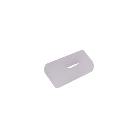 LYYT Side Bend LED Tape End Cap Grommet by AVSL, single white silicone seal with central slot for 4x8mm tape, shown on a plain white background.