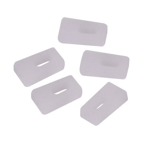 LYYT Side Bend LED Tape End Cap Grommet 5pk from AVSL, showing five translucent silicone seals with slotted centres on a plain white background.