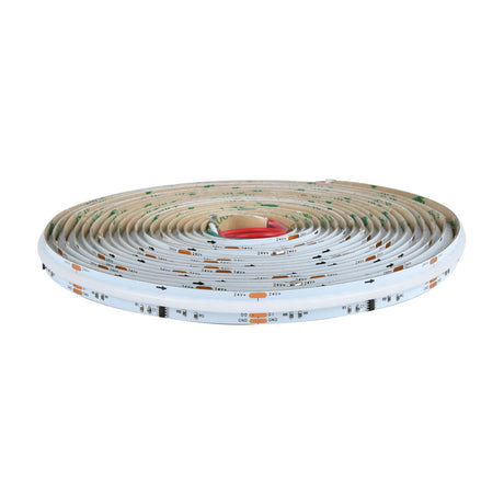 LYYT 24V COB RGB Smart LED Tape coiled on a 5m reel with visible 24V+, GND and DO/DI markings, shown on a plain white background.