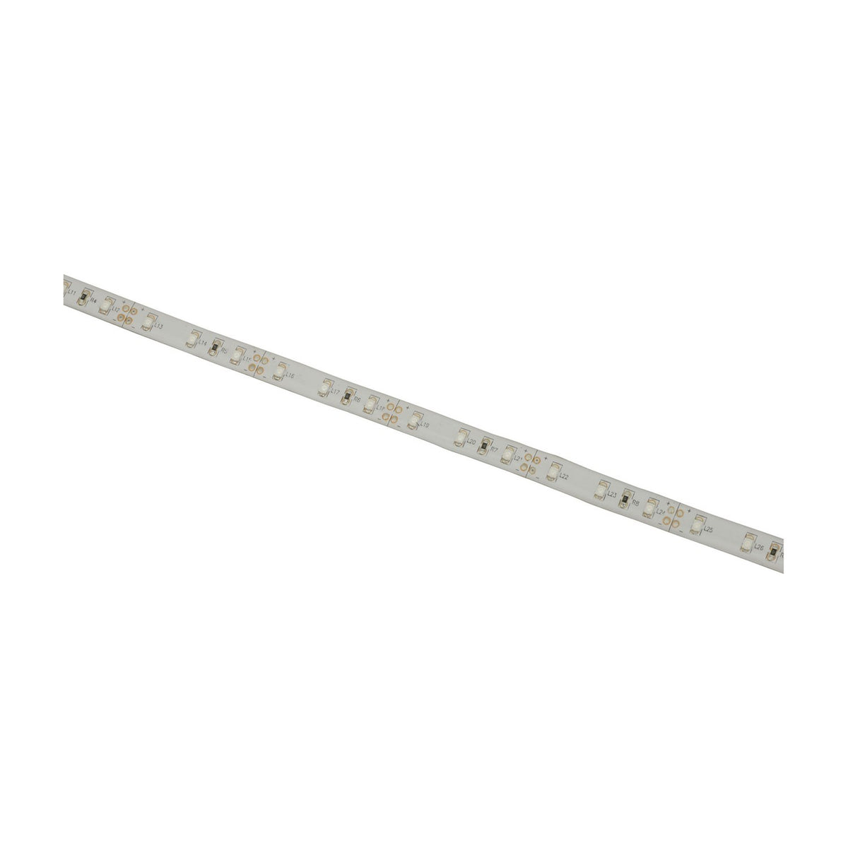 LYYT 12V SMD2835 LED strip light on a plain white background, showing the flexible white IP65 strip with evenly spaced cool white LEDs and cut markers.
