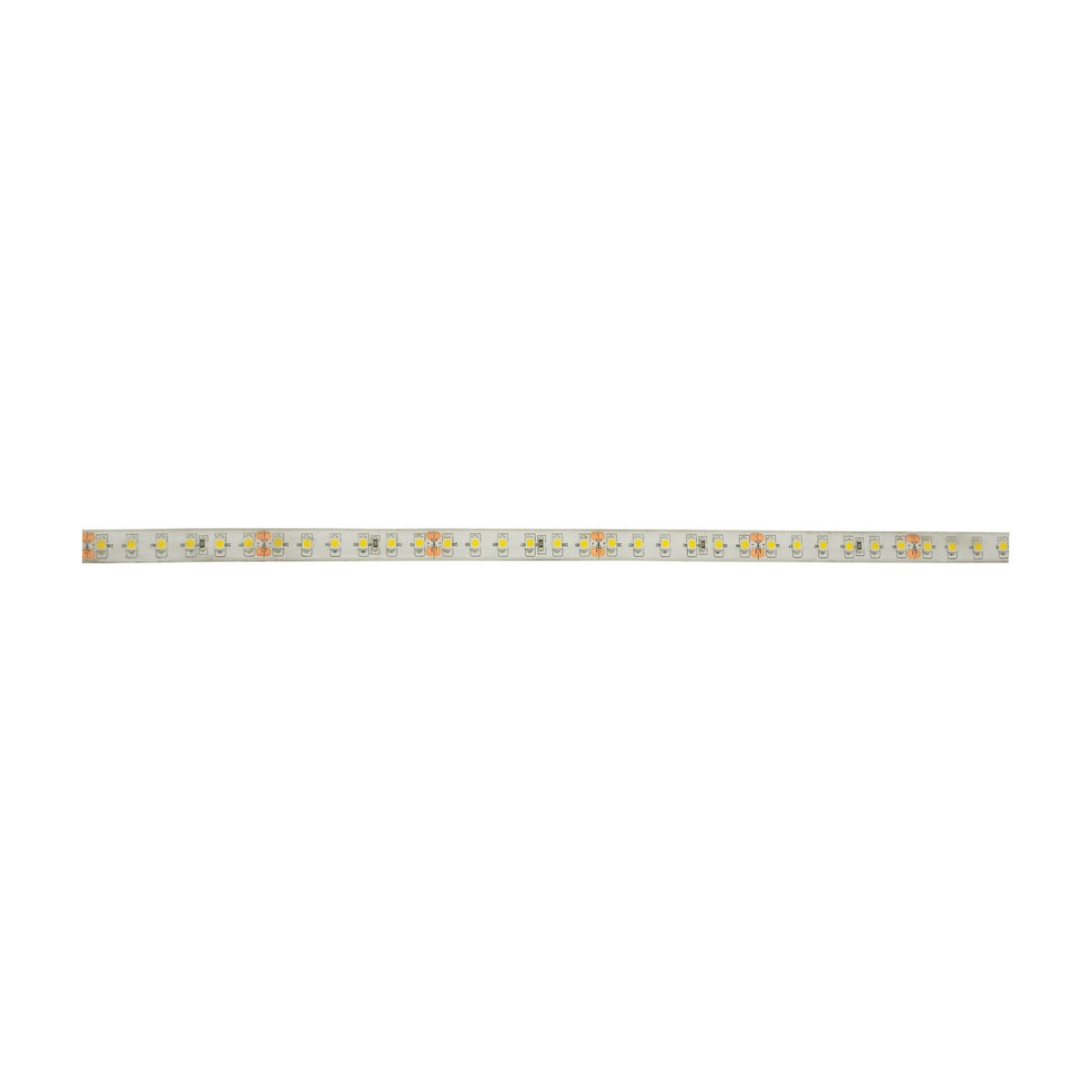 LYYT natural white IP65 LED strip section by AVSL with densely spaced SMD LEDs under a clear silicone coating, shown flat on a white background.
