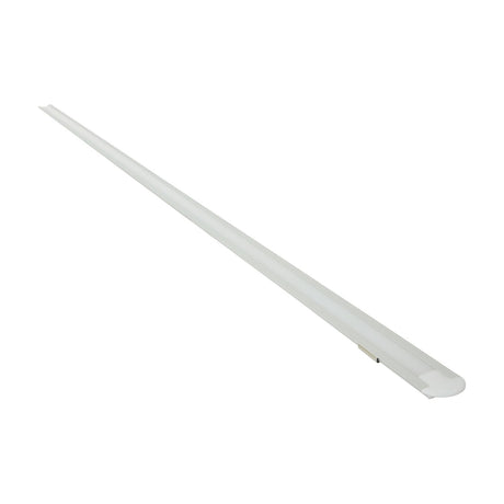 LYYT 1m recessed LED strip profile in mill-grade silver aluminium with snap-fit polycarbonate diffuser, shown diagonally on a plain white background.
