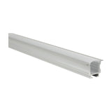 LYYT recessed T-style LED strip profile in silver aluminium with white diffuser, 1m length, shown at an angle on a plain white background.