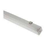 LYYT 2m box section surface mount LED profile in mill-finish aluminium with clip-on opal diffuser, end cap and metal mounting clip, on a white background.