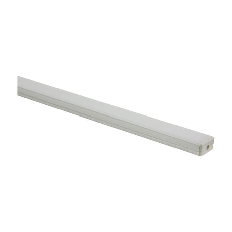 LYYT 1m aluminium waterproof IP68 surface mount LED profile with frosted diffuser and end cap, shown diagonally on a plain white background.