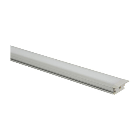 LYYT 2m recessed aluminium LED profile with frosted diffuser and IP68 flush-mount channel, shown on a plain white background.
