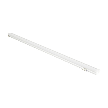 LYYT bendable surface mount LED strip profile by AVSL, a 2m silver aluminium channel with opaque diffuser and end cap, shown on a plain white background.