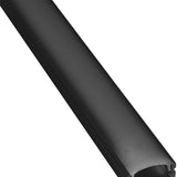 LYYT Short Crown 1m surface mount LED profile in black aluminium with domed diffuser, shown diagonally on a white background.