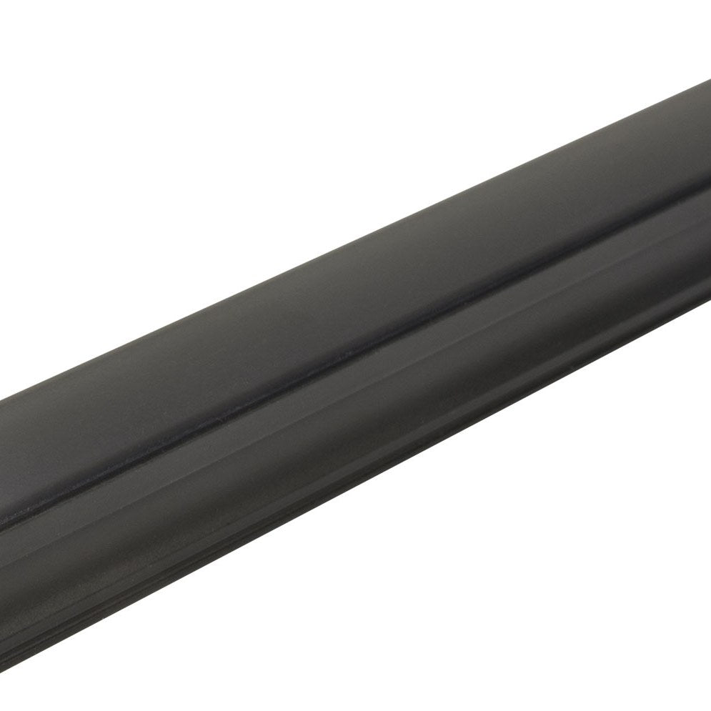 LYYT Tall Crown 2m surface mount LED profile by AVSL in matt black aluminium with curved crowned diffuser, shown at an angle on a white background.