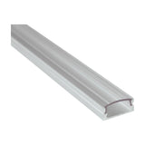 LYYT Short Crown 1m aluminium surface-mount LED profile with clear curved polycarbonate snap-on cover, shown at an angle on a white background.